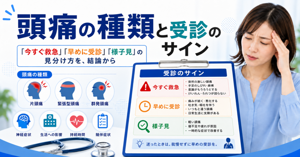 頭痛の種類と受診のサイン